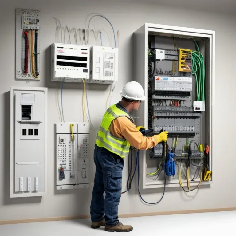 Técnico revisando tablero eléctrico