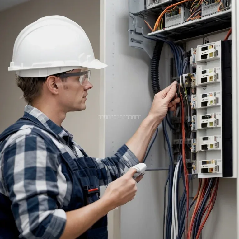 Técnico realizando medición eléctrica en tablero
